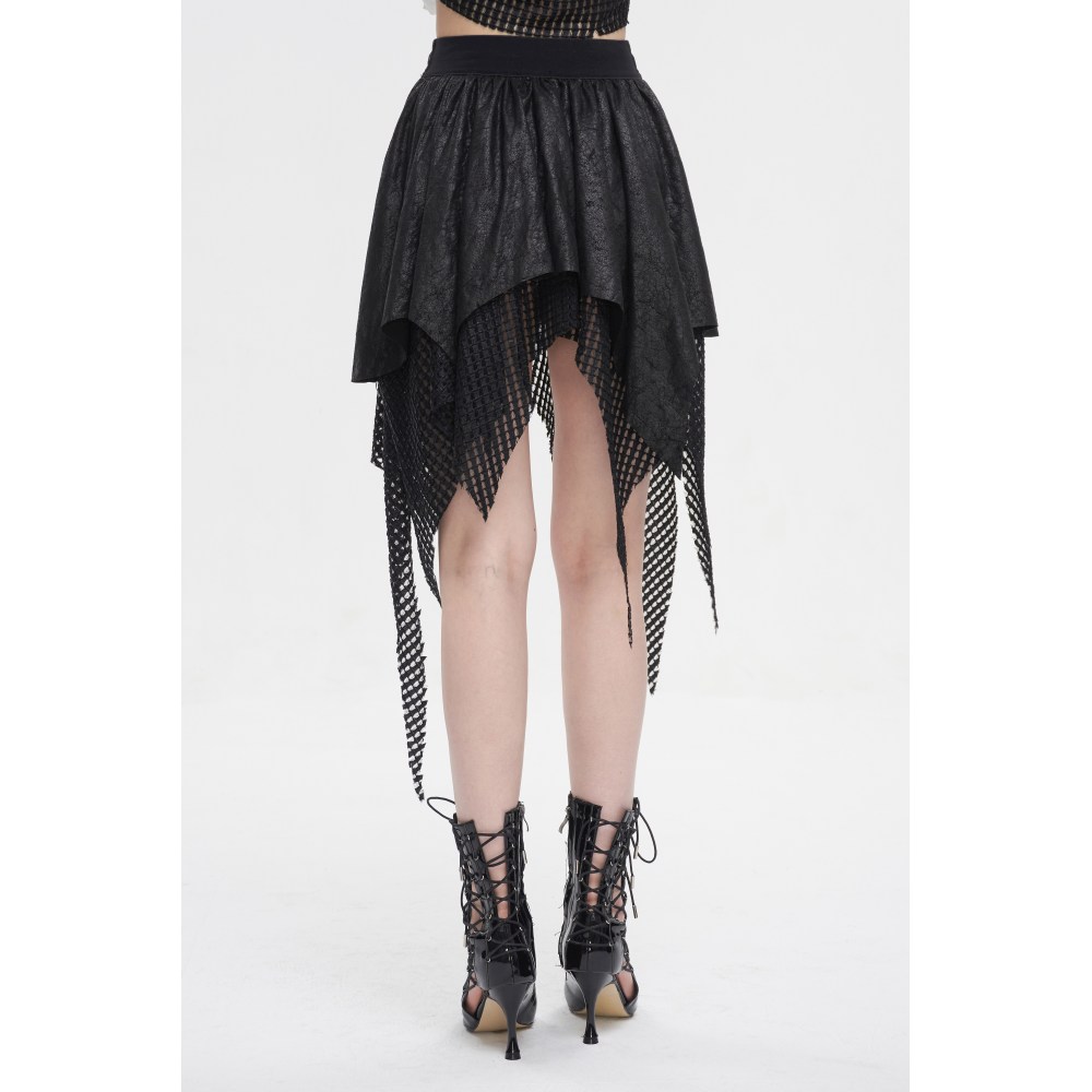 Devil Fashion - A line Small skirt with irregular hem Korte rok - Zwart